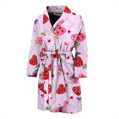 Lollipop Pattern Print Design LL07 Men Bathrobe