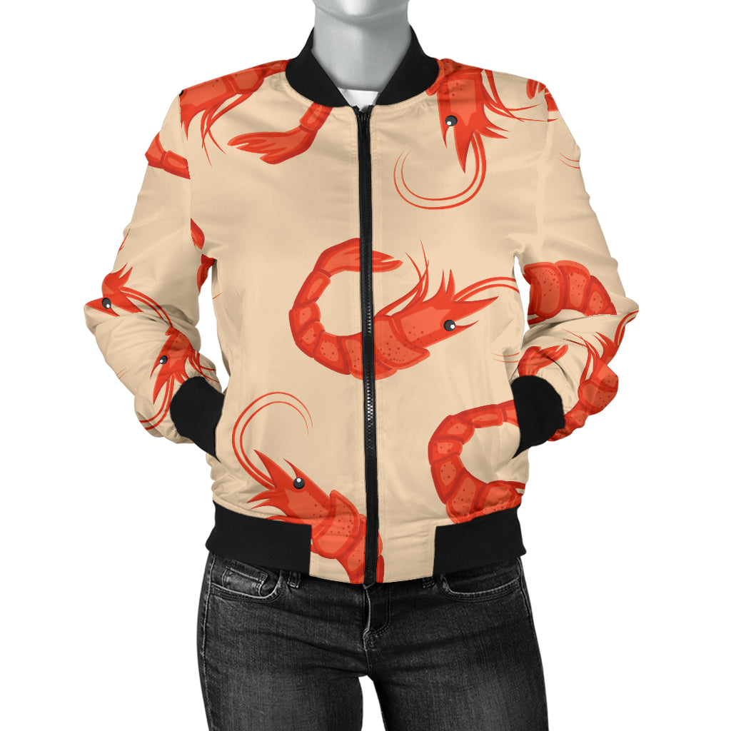 Prawn Pattern Print Design 02 Women's Bomber Jacket