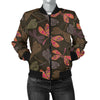 Dragonfly Pattern Print Design 02 Women's Bomber Jacket