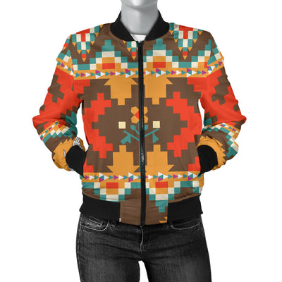 Native Pattern Print Design A01 Women's Bomber Jacket