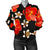 Red Hibiscus Pattern Print Design HB022 Women Bomber Jacket