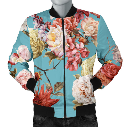 Summer Floral Pattern Print Design SF05 Men Bomber Jacket