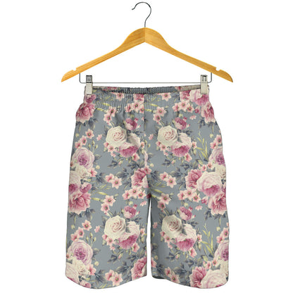 Peony Pattern Print Design PE05 Mens Shorts