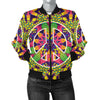 Peace Sign Pattern Print Design A04 Women's Bomber Jacket