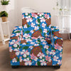 Sea Turtle Pink Hibiscus Hawaiian Print Armchair Slipcover