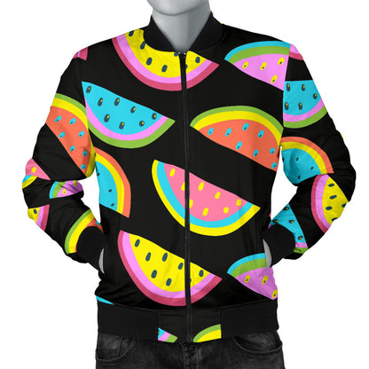 Watermelon Pattern Print Design WM08 Men Bomber Jacket