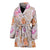 Rose Pattern Print Design RO011 Women Bathrobe