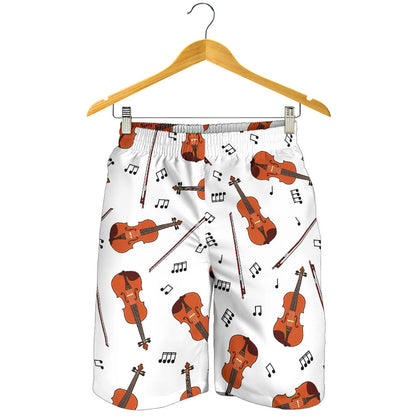 Violin Pattern Print Design 02 Mens Shorts