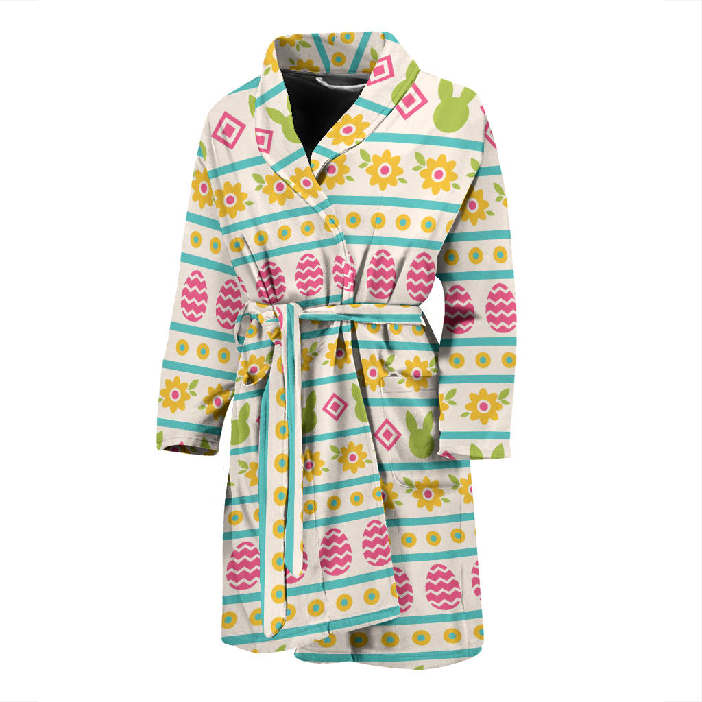 Easter Eggs Pattern Print Design RB016 Men Bathrobe