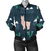 Llama Pattern Print Design 06 Women's Bomber Jacket