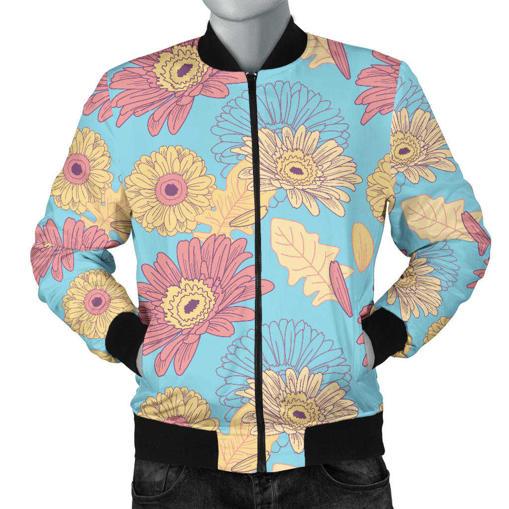 Gerberas Pattern Print Design GB04 Men Bomber Jacket