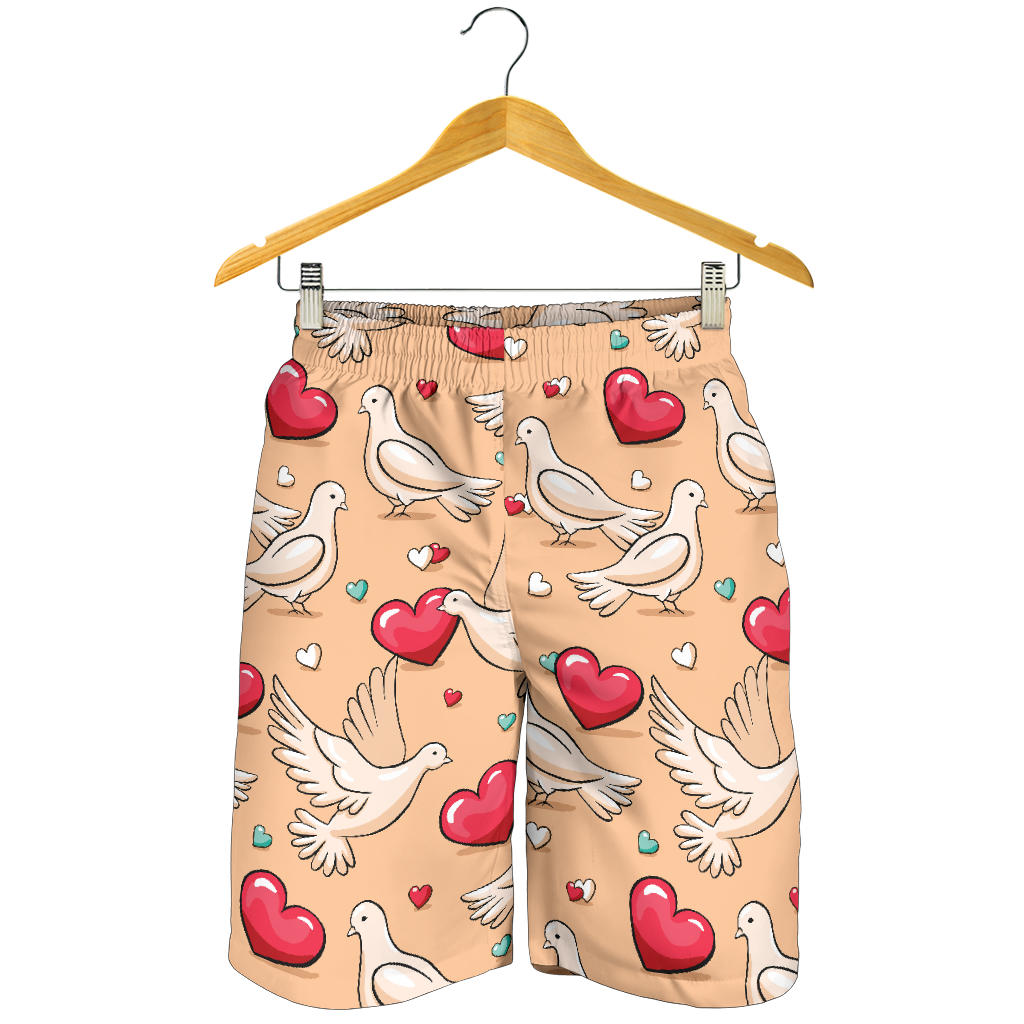 Pigeon Heart Pattern Print Design 04 Mens Shorts
