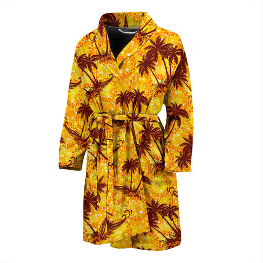 Palm Tree Pattern Print Design PT012 Men Bathrobe