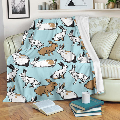 Rabbit Pattern Print Design RB018 Fleece Blanket