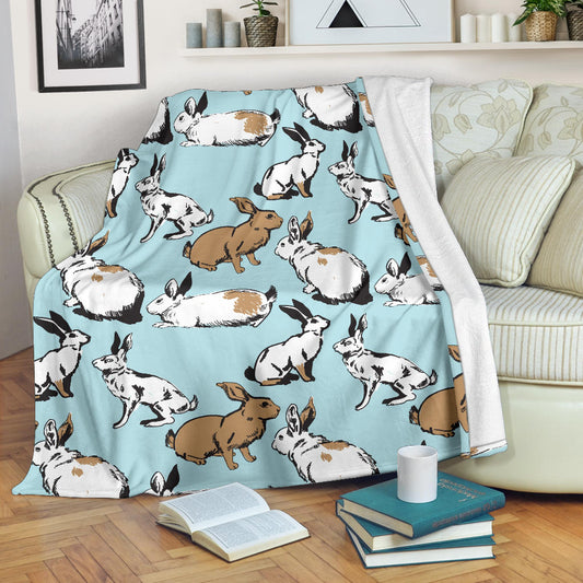 Rabbit Pattern Print Design RB018 Fleece Blanket