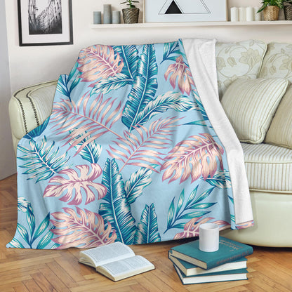 Tropical Flower Pattern Print Design TF01 Fleece Blanket