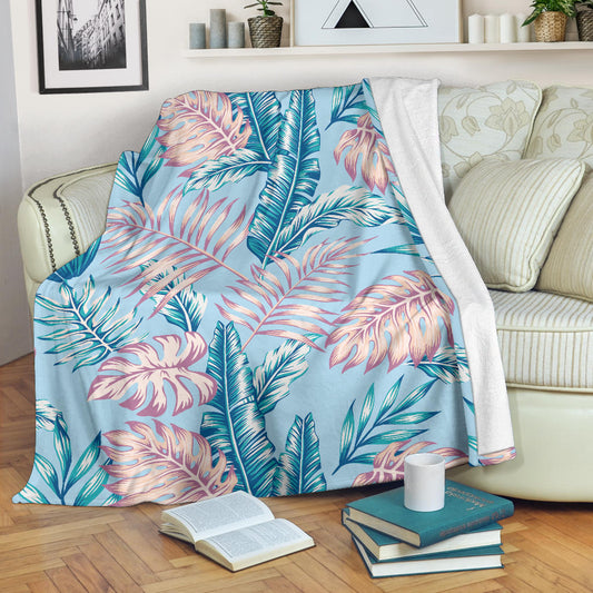 Tropical Flower Pattern Print Design TF01 Fleece Blanket