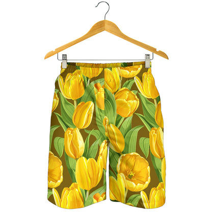 Tulip Yellow Pattern Print Design TP010 Mens Shorts