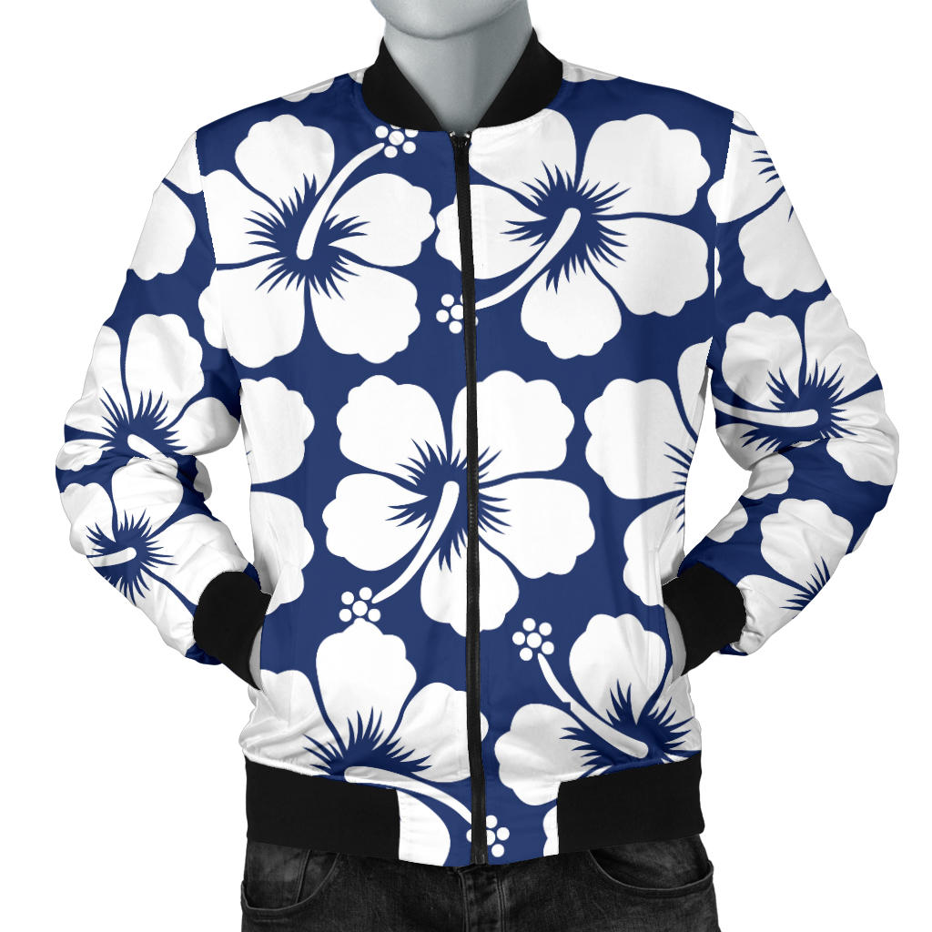 Hibiscus Pattern Print Design HB013 Men Bomber Jacket