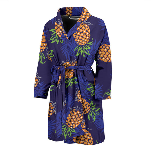 Pineapple Pattern Print Design PP02 Men Bathrobe