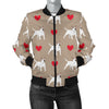 Bull Terriers Pattern Print Design 01 Women's Bomber Jacket