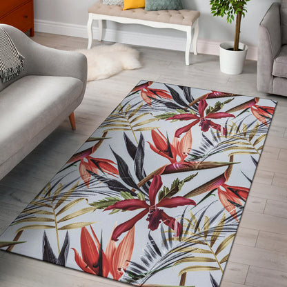 Tropical Flower Pattern Print Design TF021 Area Rugs