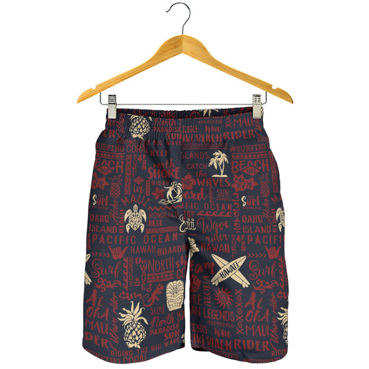 Hawaiian Themed Pattern Print Design H017 Mens Shorts