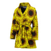 Sunflower Pattern Print Design SF011 Women Bathrobe