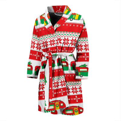 Camper Camping Ugly Christmas Design Print Men Bathrobe