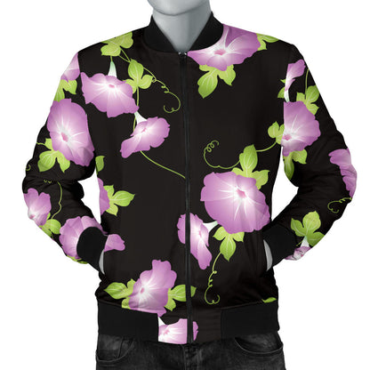 Morning Glory Pattern Print Design MG02 Men Bomber Jacket