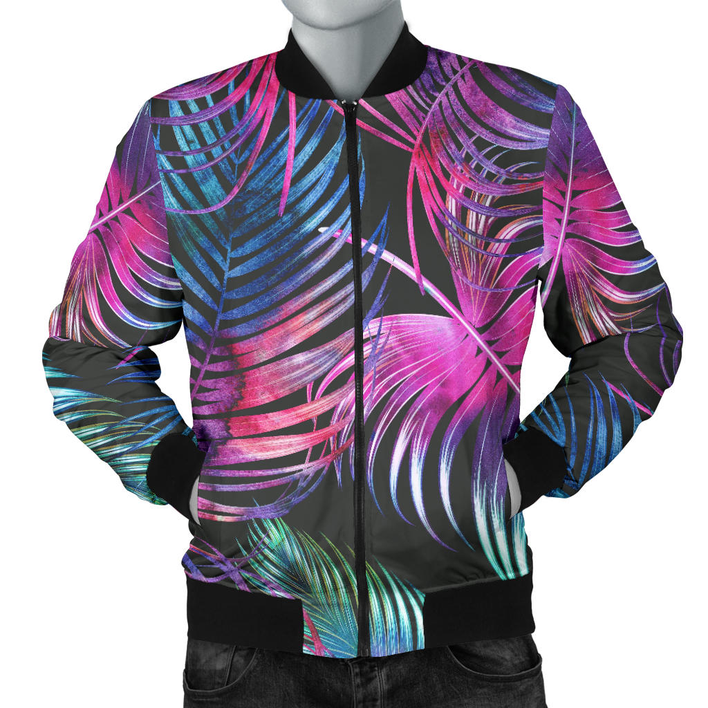 Palm Leaves Pattern Print Design PL010 Men Bomber Jacket