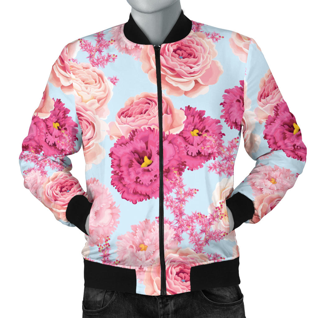 Lisianthus Pattern Print Design LT05 Men Bomber Jacket