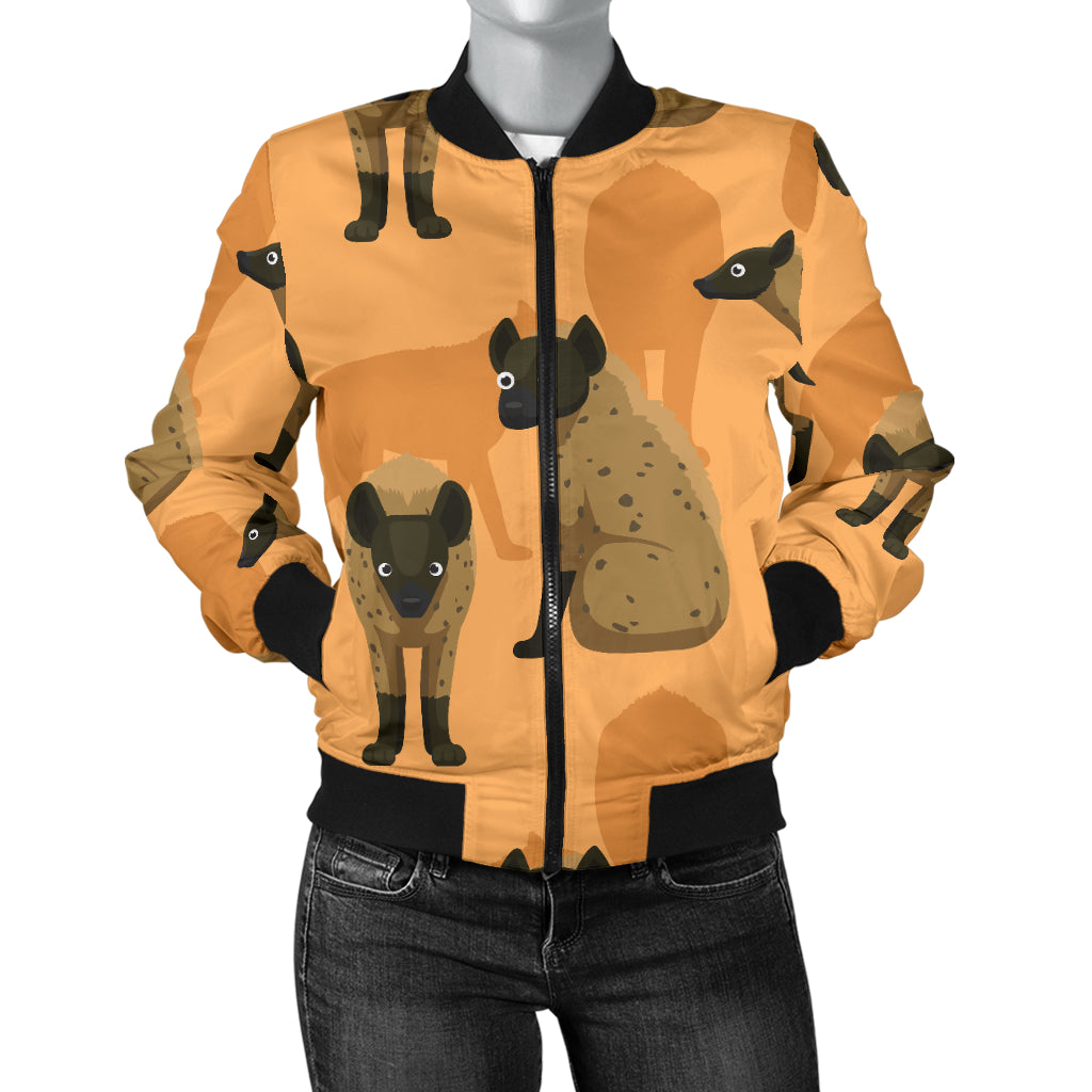 Hyena Pattern Print Design 01 Women's Bomber Jacket
