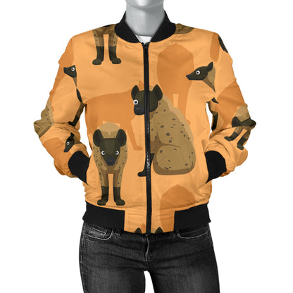 Hyena Pattern Print Design 01 Women's Bomber Jacket
