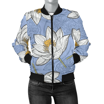 Lotus Pattern Print Design 04 Women's Bomber Jacket