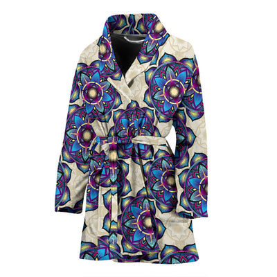 lotus Boho Pattern Print Design LO08 Women Bathrobe