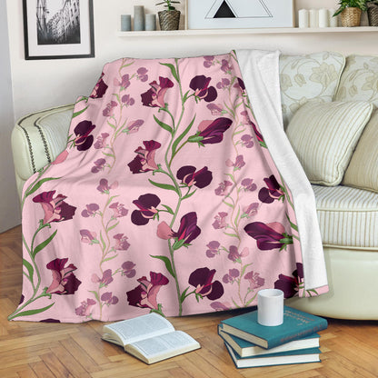 Peony Pattern Print Design PE09 Fleece Blanket