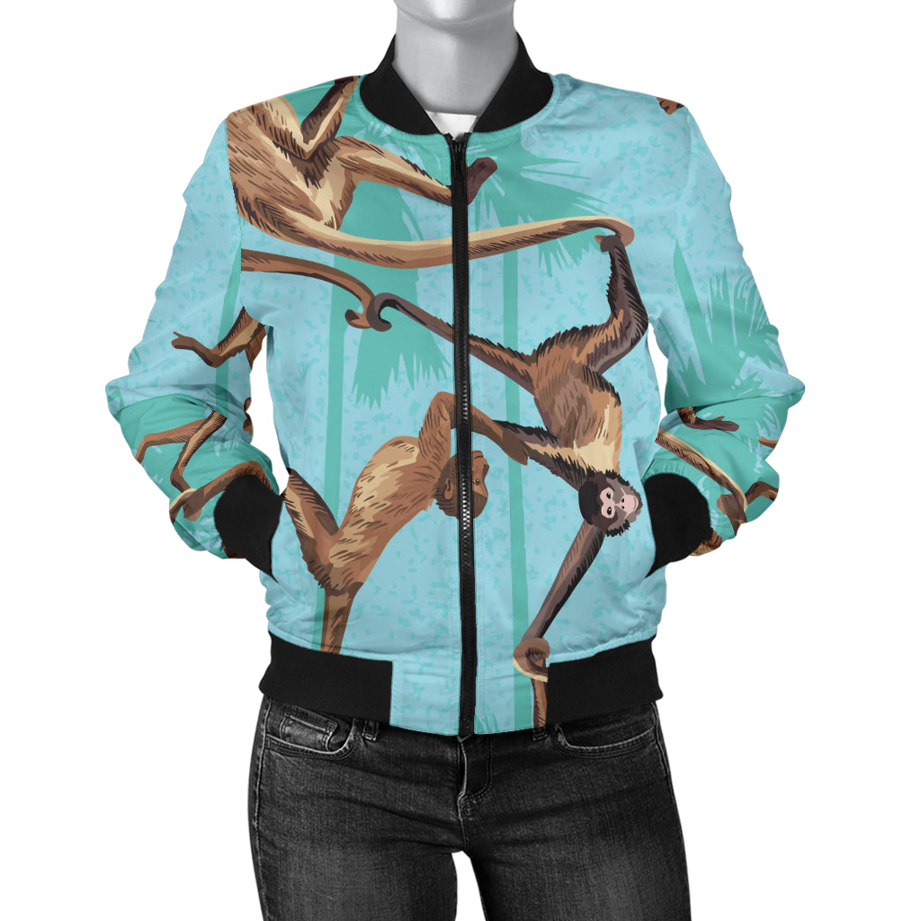 Monkey Pattern Print Design 04 Women's Bomber Jacket