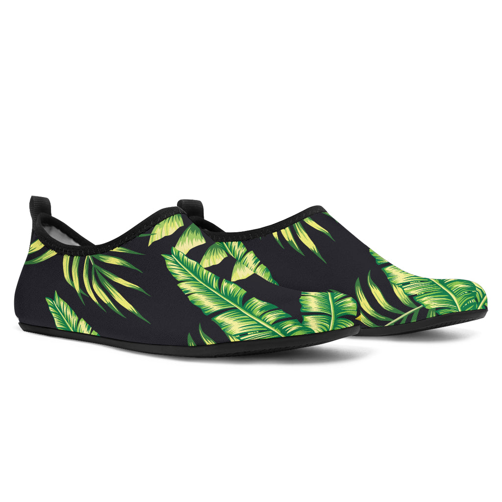 Hawaiian Flower Tropical Palm Leaves Aqua Water Shoes