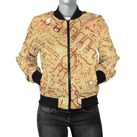 Chemical Pattern Print Design 01 Women's Bomber Jacket