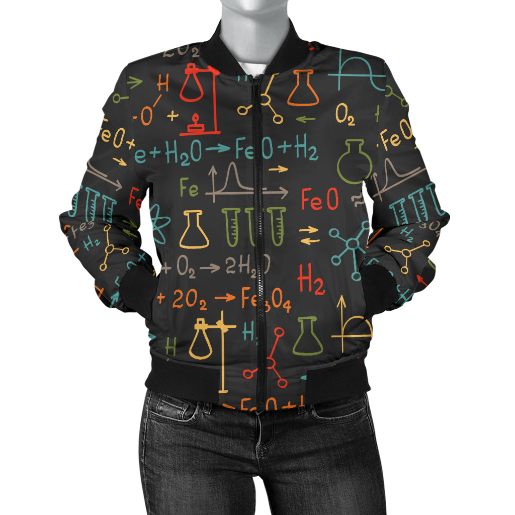 Chemical Pattern Print Design 03 Women's Bomber Jacket