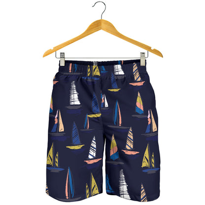 Sailing Ships Pattern Print Design A03 Mens Shorts