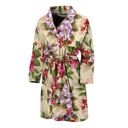 Summer Floral Pattern Print Design SF08 Men Bathrobe