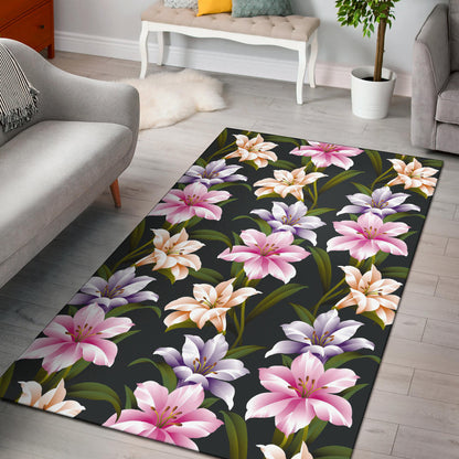 Lily Pattern Print Design LY01 Area Rugs