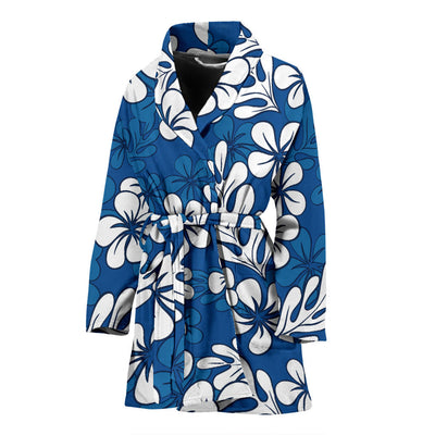 Plumeria Pattern Print Design PM015 Women Bathrobe