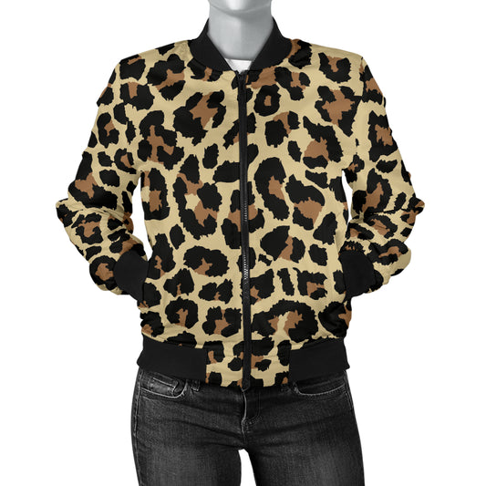 Cheetah Pattern Print Design 02 Women's Bomber Jacket