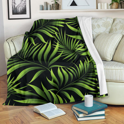 Palm Leaves Pattern Print Design PL07 Fleece Blanket