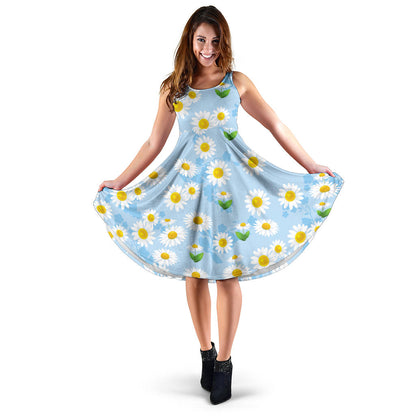 Daisy Pattern Print Design DS010 Midi Dress