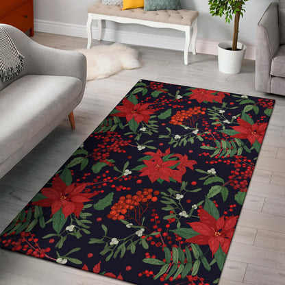 Poinsettia Pattern Print Design POT02 Area Rugs