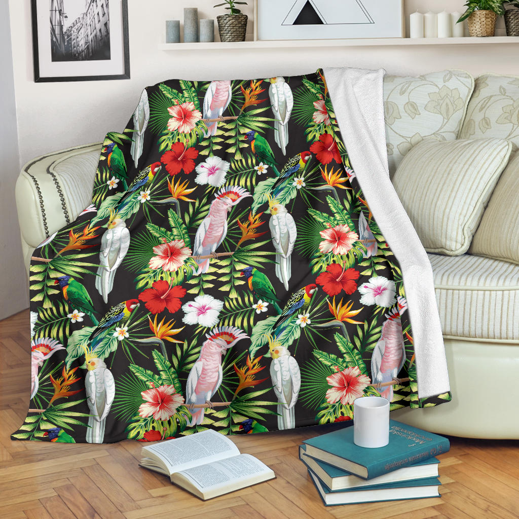 Tropical Flower Pattern Print Design TF03 Fleece Blanket
